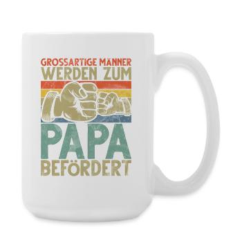 Großartige Männer Werden Zum Papa Befördert - Große Tasse 440 ml - Weiß - Rechts