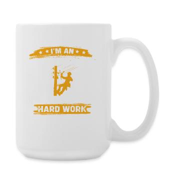 Ich bin Elektriker harter Job Spruch - Große Tasse 440 ml - Weiß - Rechts