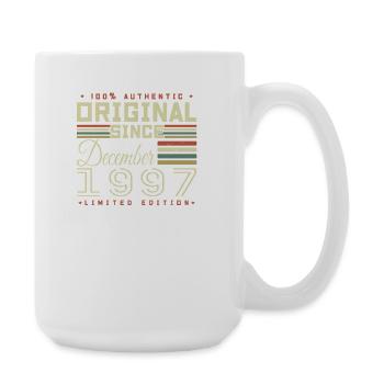 28. Geburtstag | Original Dezember 1997 - Große Tasse 440 ml - Weiß - Rechts