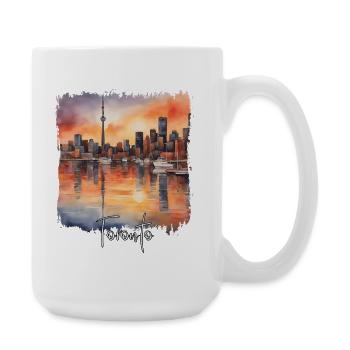 Toronto Aquarell, Toronto, Kanada - Große Tasse 440 ml - Weiß - Rechts