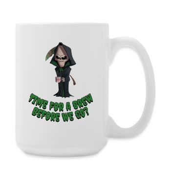 Grim Reaper Coffee Humor Tee - Large Mug 440 ml - white - Right