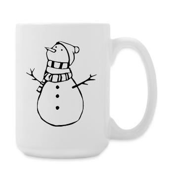 Schneemann_T shirt_Geschenk - Large Mug 440 ml - white - Right