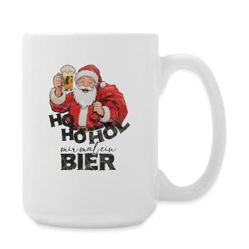 Santa sagt hol mir mal ein Bier - Große Tasse 440 ml - Weiß - Rechts