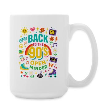 Back To The 90's Open Minded Nostalgia Vibes - Large Mug 440 ml - white - Right
