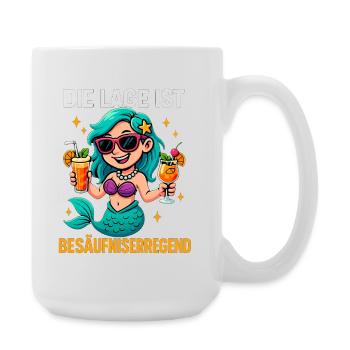 Die Lage Ist Besäufniserregend Meerjungfrau - Große Tasse 440 ml - Weiß - Rechts