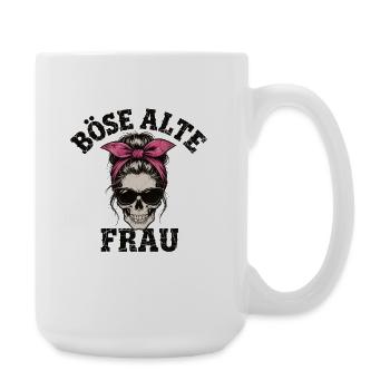 Evil Old Woman Skull Funny Saying Sarcasm - Large Mug 440 ml - white - Right