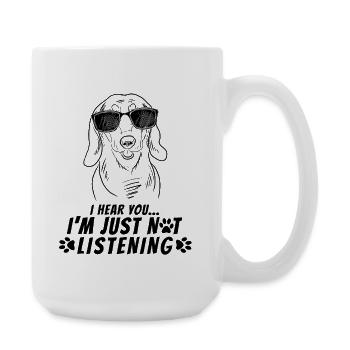 Dachshund Funny Dog Dad Moments Funny Weiner Dog - Large Mug 440 ml - white - Right