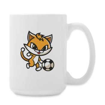 Fuchs Fußball Cartoon - Große Tasse 440 ml - Weiß - Rechts