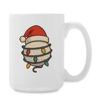 Christmas Golf Ball Santa Hat Lights Fun - Large Mug 440 ml - white - Right