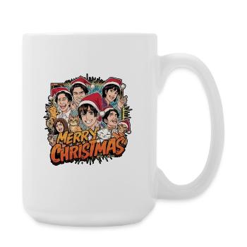 Merry Christmas Characters Manga Cartoon - Large Mug 440 ml - white - Right