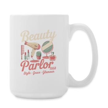 Vintage Beauty Werbung - Große Tasse 440 ml - Weiß - Rechts