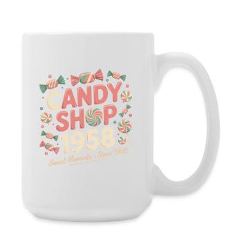 Vintage Süßwaren Werbung - Große Tasse 440 ml - Weiß - Rechts