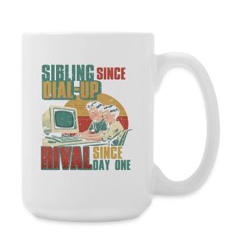 Geschwisterrivalität Bruder Schwester - Große Tasse 440 ml - Weiß - Rechts