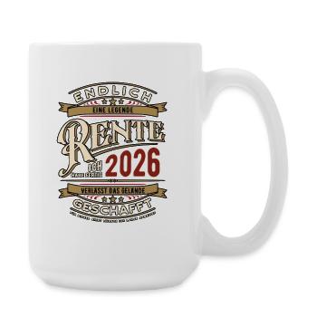 Pension Vintage 2026 | Retraite | Chemise de pension - Grande tasse 440 ml - blanc - Droite