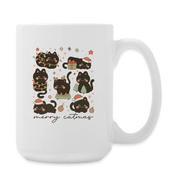 Merry Catmas Cozy Cats, Love Kittens  - Large Mug 440 ml - white - Right