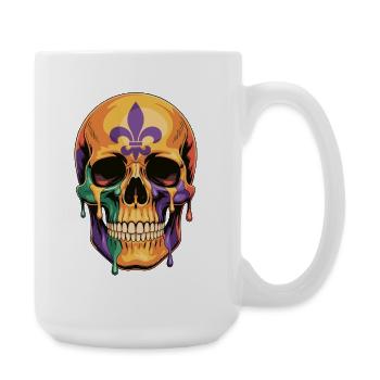 Mardi Gras Totenkopf Shirt - Große Tasse 440 ml - Weiß - Rechts