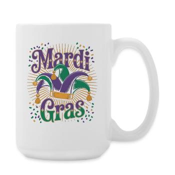 Carnival Mardi Gras Confetti - Large Mug 440 ml - white - Right