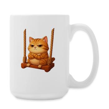 Chat sinistre sur balançoire dessin animé aire de jeux - Grande tasse 440 ml - blanc - Droite