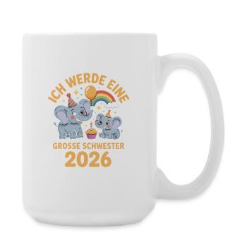 I'm going to be a big sister 2026 elephant - Large Mug 440 ml - white - Right