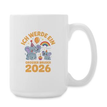 I'm going to be a big brother 2026 elephant - Large Mug 440 ml - white - Right