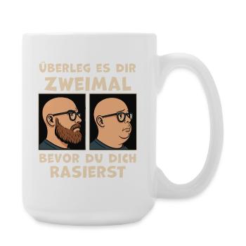 Before After Shaving Joke Beard Wearer - Large Mug 440 ml - white - Right