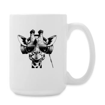 Giraffe DJ Stil Kopfhörer Sonnenbrille - Große Tasse 440 ml - Weiß - Rechts