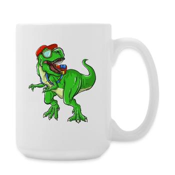 Roaring Back to School Dinosaur for Kids - Large Mug 440 ml - white - Right