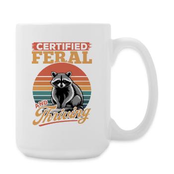 Funny Raccoon - Large Mug 440 ml - white - Right
