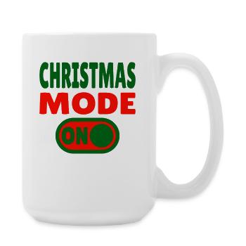 Christmas Mode ON - lustige Weihnachts-Sprüche - Große Tasse 440 ml - Weiß - Rechts