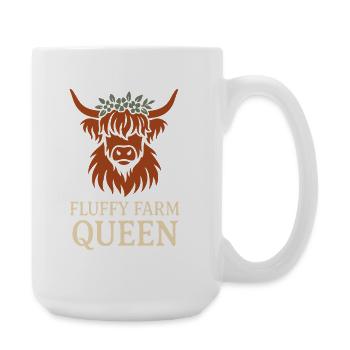 Highland Cow Rustic Animal Cute - Large Mug 440 ml - white - Right