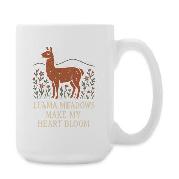 Cottagecore Llama Aesthetic Cute Farm Animal - Large Mug 440 ml - white - Right