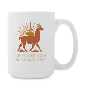 Cottagecore Llama Aesthetic Cute Farm Animal - Large Mug 440 ml - white - Right