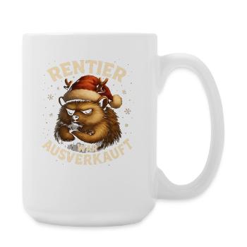 Weihnachten Spruch Humor Igel Lustig Rentier - Große Tasse 440 ml - Weiß - Rechts