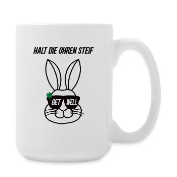 Gardez les oreilles raides Guérissez-vous Lapin Guérissez-vous rapidement - Grande tasse 440 ml - blanc - Droite