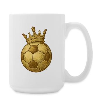 Golden Football with Crown – Fan & Ultras Design - Large Mug 440 ml - white - Right