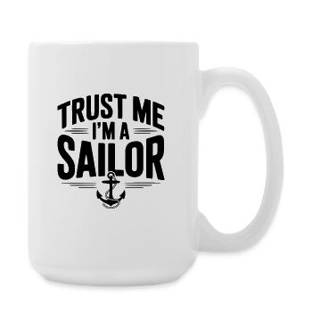Glaub mir, ich bin ein Segler - Große Tasse 440 ml - Weiß - Rechts