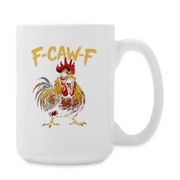 F-CAW-F Rooster Cartoon Graphic - Large Mug 440 ml - white - Right