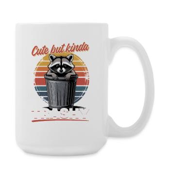 Funny Raccoon - Große Tasse 440 ml - Weiß - Rechts