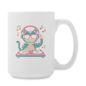 DJ Cat - Grande tasse 440 ml - blanc - Droite