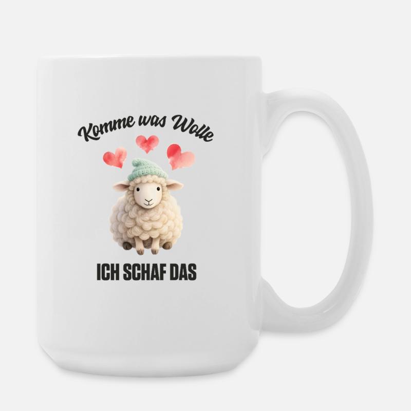 Komme was Wolle ich Schaf das - Große Tasse 440 ml - Weiß