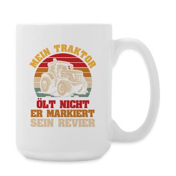 Landwirt Bauernhof Farmer Bauer Traktor - Große Tasse 440 ml - Weiß - Rechts