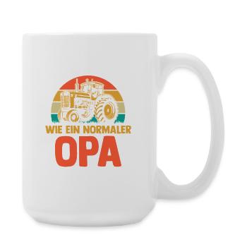 Landwirt Bauernhof Farmer Bauer Opa Großvater Trak - Große Tasse 440 ml - Weiß - Rechts
