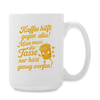Kawaii Coffee Saying Funny - Large Mug 440 ml - white - Right