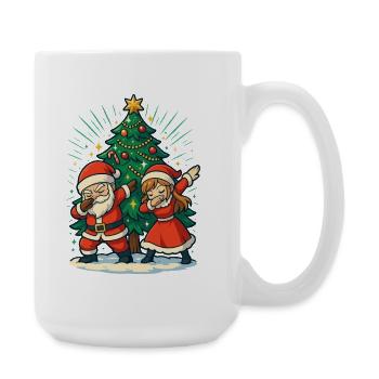 Dabbing Père Noël et Mère Noël Chemise Sapin de Noël - Grande tasse 440 ml - blanc - Droite