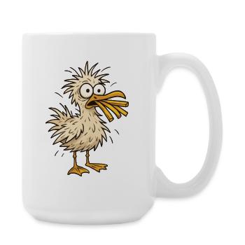 Komische Möwe Mit Pommes - Große Tasse 440 ml - Weiß - Rechts