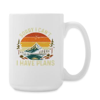 Tut mir leid, ich kann nicht, ich habe Pläne, lustigen Weg zu wandern - Große Tasse 440 ml - Weiß - Rechts