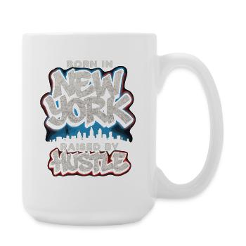 New York Hustle – Graffiti Streetwear Style - Large Mug 440 ml - white - Right