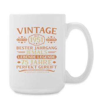 1951 Born absolutely unique 75th birthday - Large Mug 440 ml - white - Right