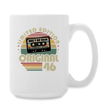 1946 Jahrgang geboren Vintage Geburtstag Retro - Große Tasse 440 ml - Weiß - Rechts