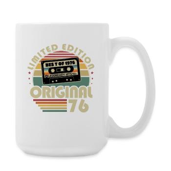 1976 Jahrgang geboren Vintage Geburtstag Retro - Große Tasse 440 ml - Weiß - Rechts
